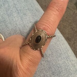Sterling Silver Black Onyx Ring (size 8)
